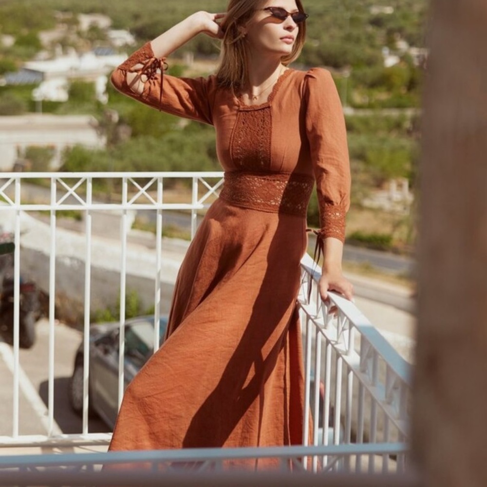 NWT Eddy Mary Linen Maxi Dress - Picture 6 of 14